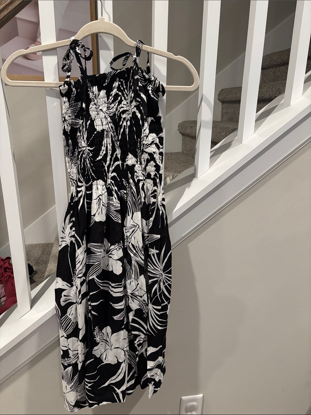 Black & White Tropical Print Sundress